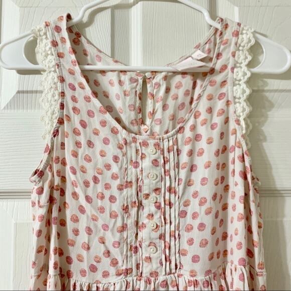 LC LAUREN CONRAD Polka Dot Lace-Trim Babydoll Tank XS - Picture 3 of 9